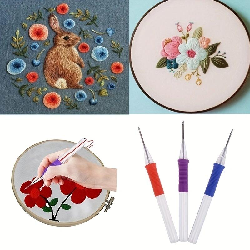 Cross Stitch Pen DIY Embroidery Pen Hand Embroidery Needle Weaving Tool Punch Needle Craft