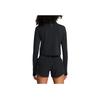 Under Armour Training Fitness Running Mock Neck Solid Pullover Slim Fit Long Sleeve Crop T-Shirt Women Tops Black 1386338-001