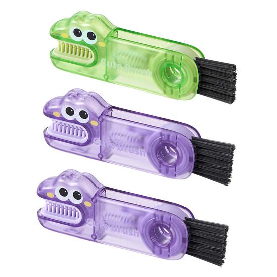 2/3Pcs 3 In 1 Cleaning Brushes Cartoon Design Food-Grade Anti-Slip Handle Gap Brush Portable Long Bristle Bottle Cleaner