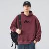 Foreign Trade Surplus Casual Lazy Style Hooded Pure Cotton Sweatshirt for Men, Spring Trendy Brand Printed Loose Long-Sleeve Top Jacket