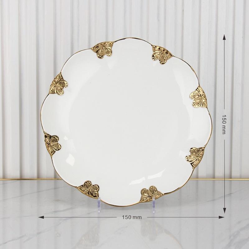 Butterfly Ceramic Dining Plate Steak Plate Sushi Plates Fish Dish Soup Plates Dessert Bowl Cake Stand Snack Bowl Fruit Bowl Tray