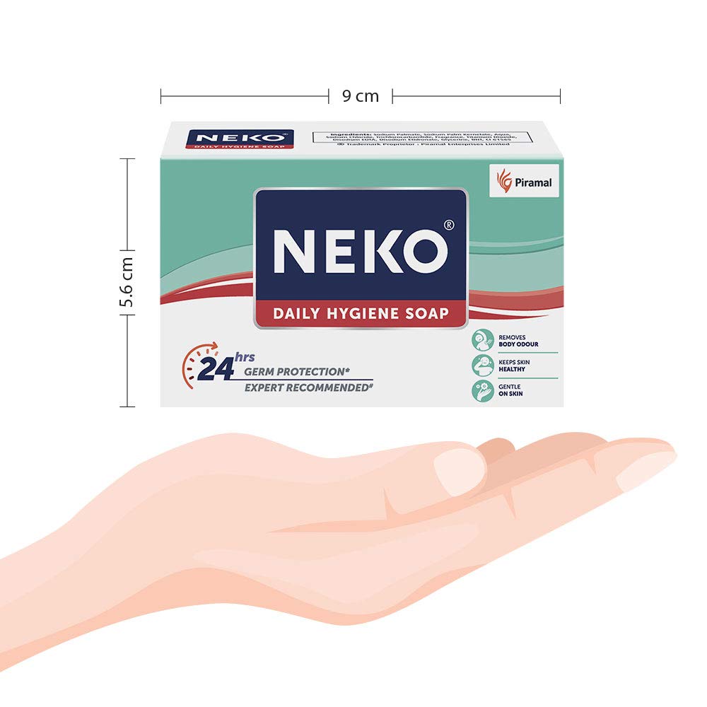 Мыло для ежедневной гигиены Neko 100 г Упаковка из 8 штук с 24-часовой защитой от микробов и уходом за мягкой кожей