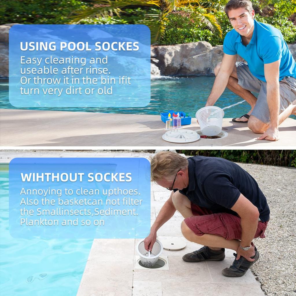 Swimming Pool Skimmer Socks Replacement Fine Mesh Filter