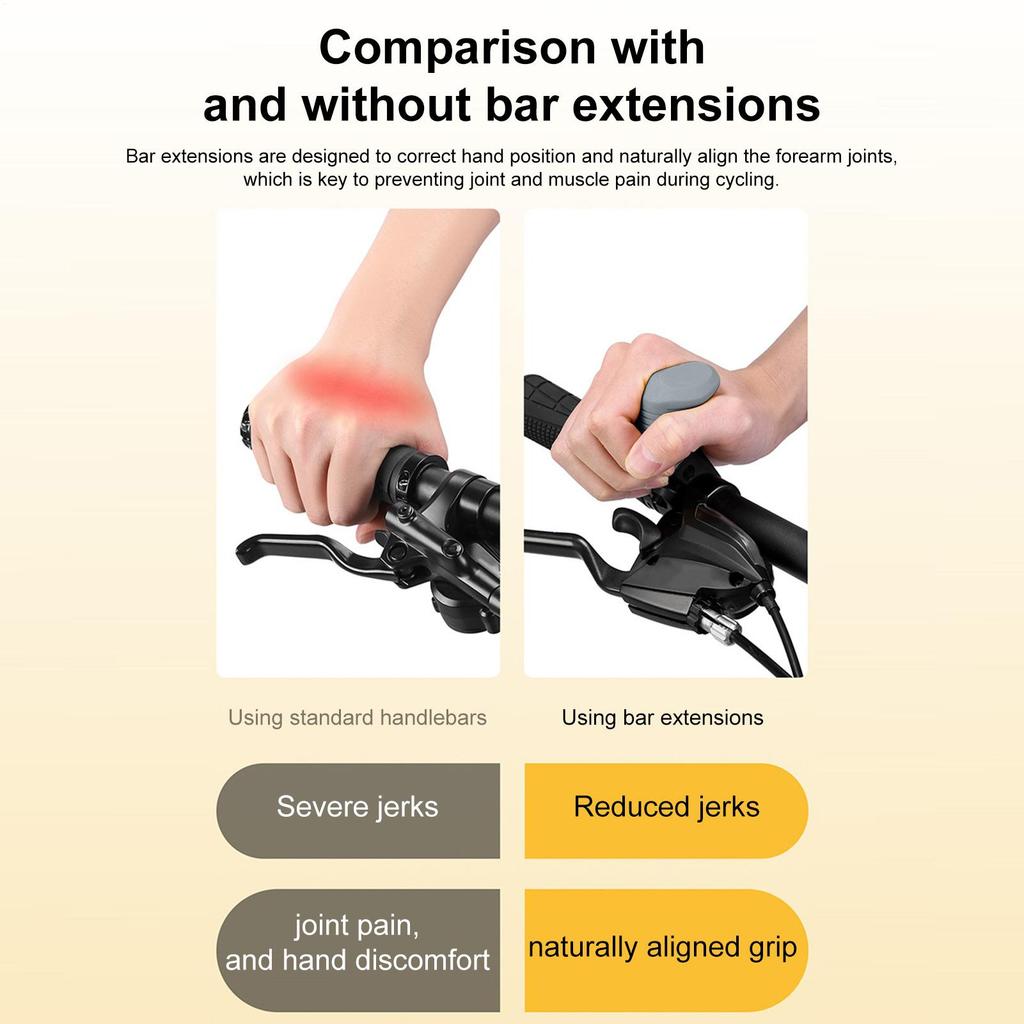 Bicycle Handlebar Grips Non-slip Bike Grips Ergonomic Rest Accessories Thumb For Road Mountain Long-Ride Dirtbike Motorcycle