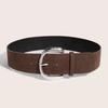 Maillard Style Suede Leather Wide Belt Trendy Casual Pin Buckle Waistband Vintage Y2K Versatile Waistband