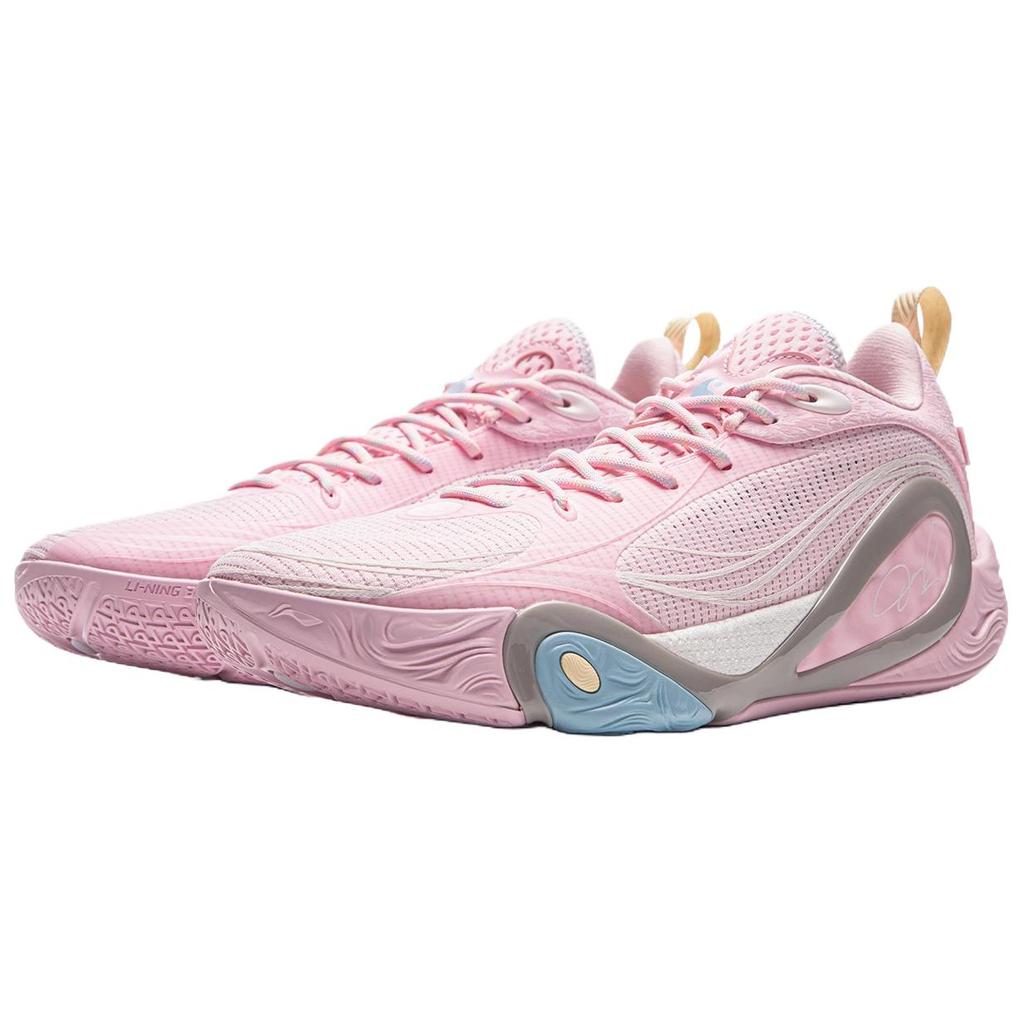 Li Ning Wade DLO 1 Lightweight High Comfort Synthetic Leather Breathable Resilient Low Top Basketball Shoes Men Sneaker Light-Pink ABPV009-10