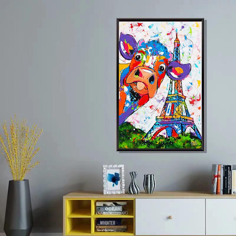 Nordic Minimalist Color Oil Painting Poster Vertical Wall Aisle Corridor Entry Door Hanging Painting Background Wall Home No Frame