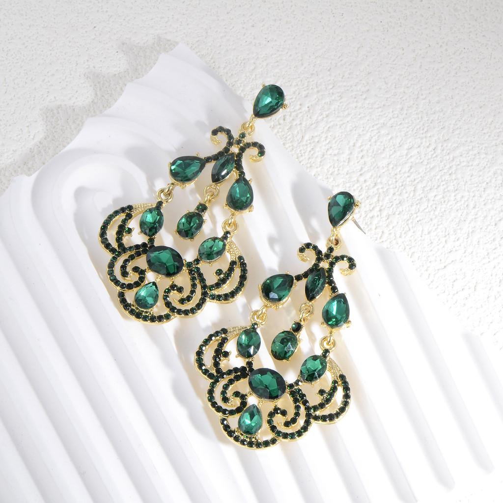 

Геометрические серьги-подвески из сплава с линейным дизайном для элегантного вечернего образа Женские Green