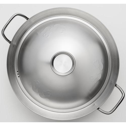 Yoshikawa Chanko Pot, 28cm, Stainless Steel, 5.9L (5900ml), Tabletop, Umaisaisai (Beautiful Vegetables), Simple Design, Induction and Direct Heat Comp
