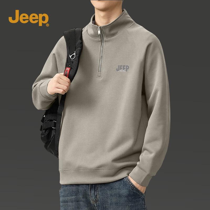 

JEEP Men s American Retro Stand Collar Sweatshirt L