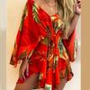 Women Casual Long Sleeve V Neck High Waist Dresses for Spring Autumn Fashion