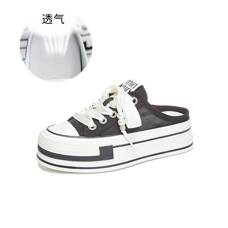 Breathable bag head slippers women's 2025 summer thick-soled half-mop outer wear high-end casual fashion sandals versatile women's shoes