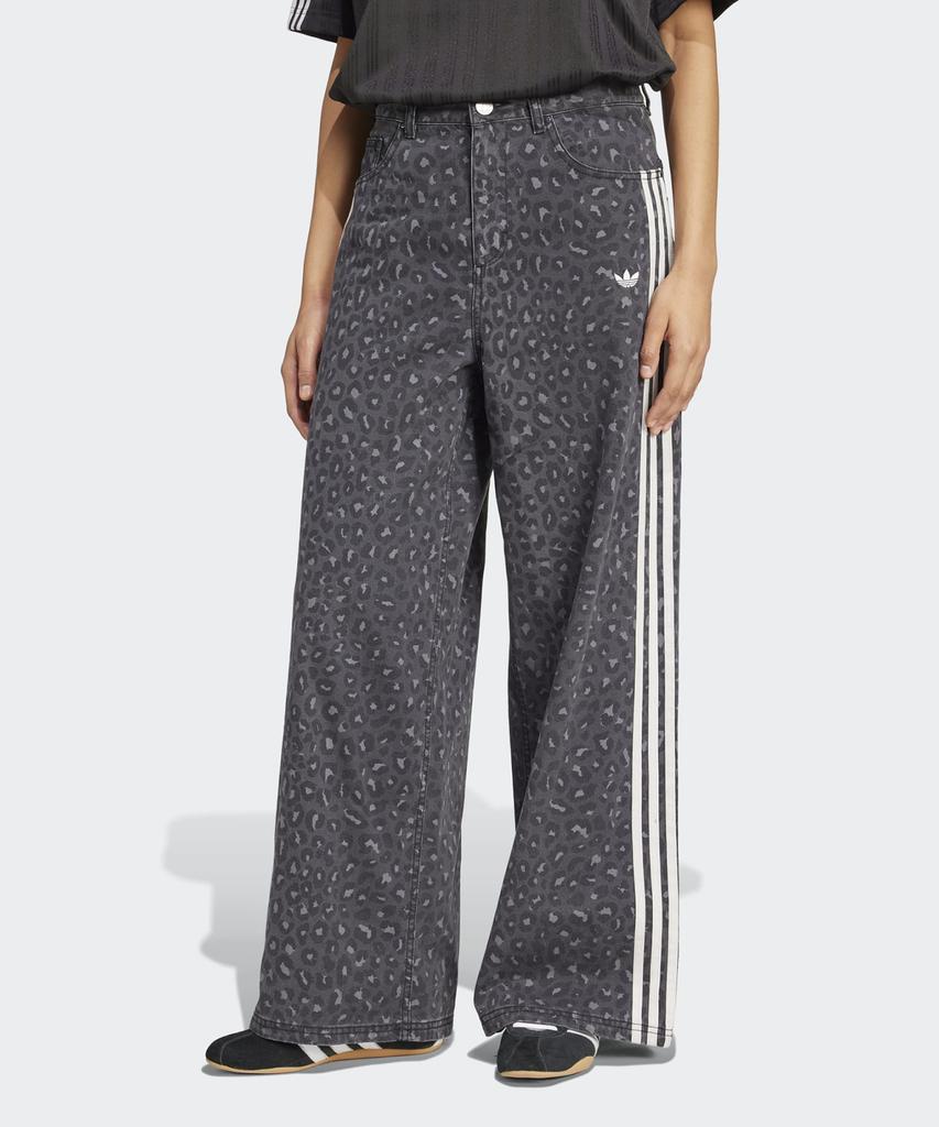 ADIDAS Denim Loose Pants - Leopard: Charcoal / Ka2679