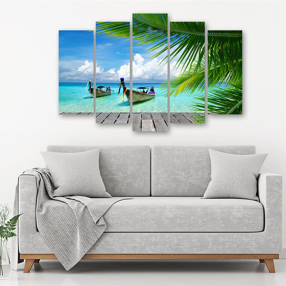 Pětidílný obraz na plátně Tropická pláž