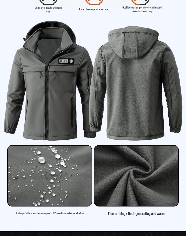 Winter Velvet Ski Suit: Water-Repellent, Windproof, Warm Workwear for Outdoor Cold Protection