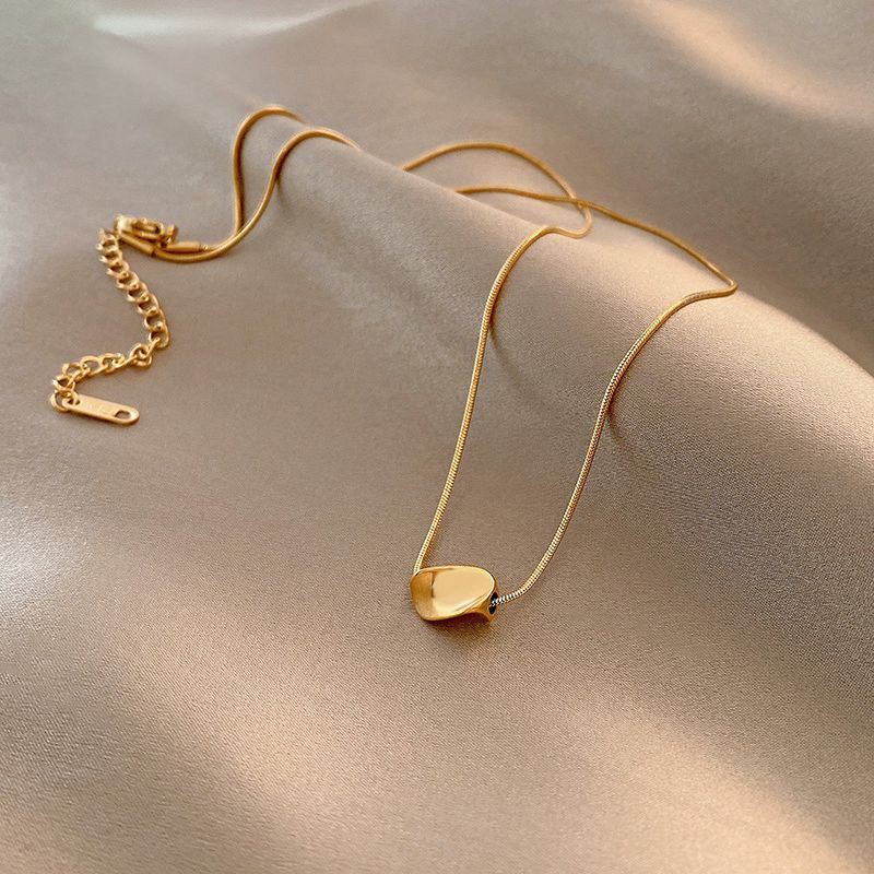 Stainless Steel Twisted Geometric Pendant Necklace For Women Trendy Choker Minimalist Snake Bone Chain Jewelry