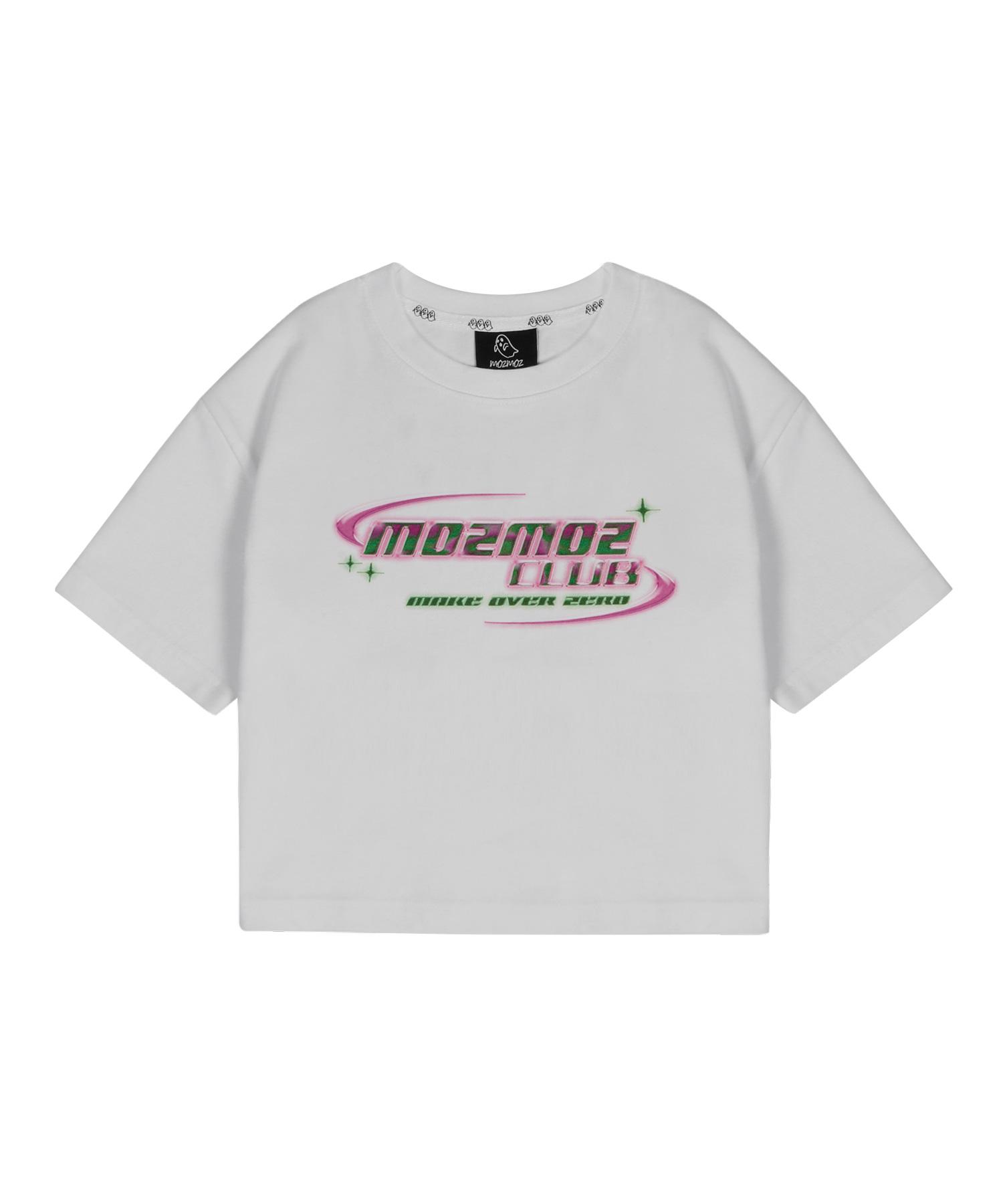 Moz Moz Y2K Logo Semi-Crop Short Sleeve T-Shirt White White/Free