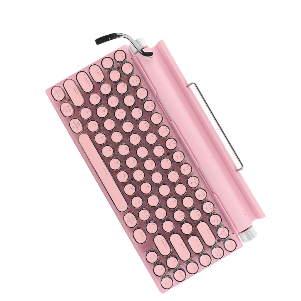 Typewriter Mechanical Keyboard 83 Keys Blue     5.0 Support 3 Devices FN Master Retro   Round Keycap Keyboard