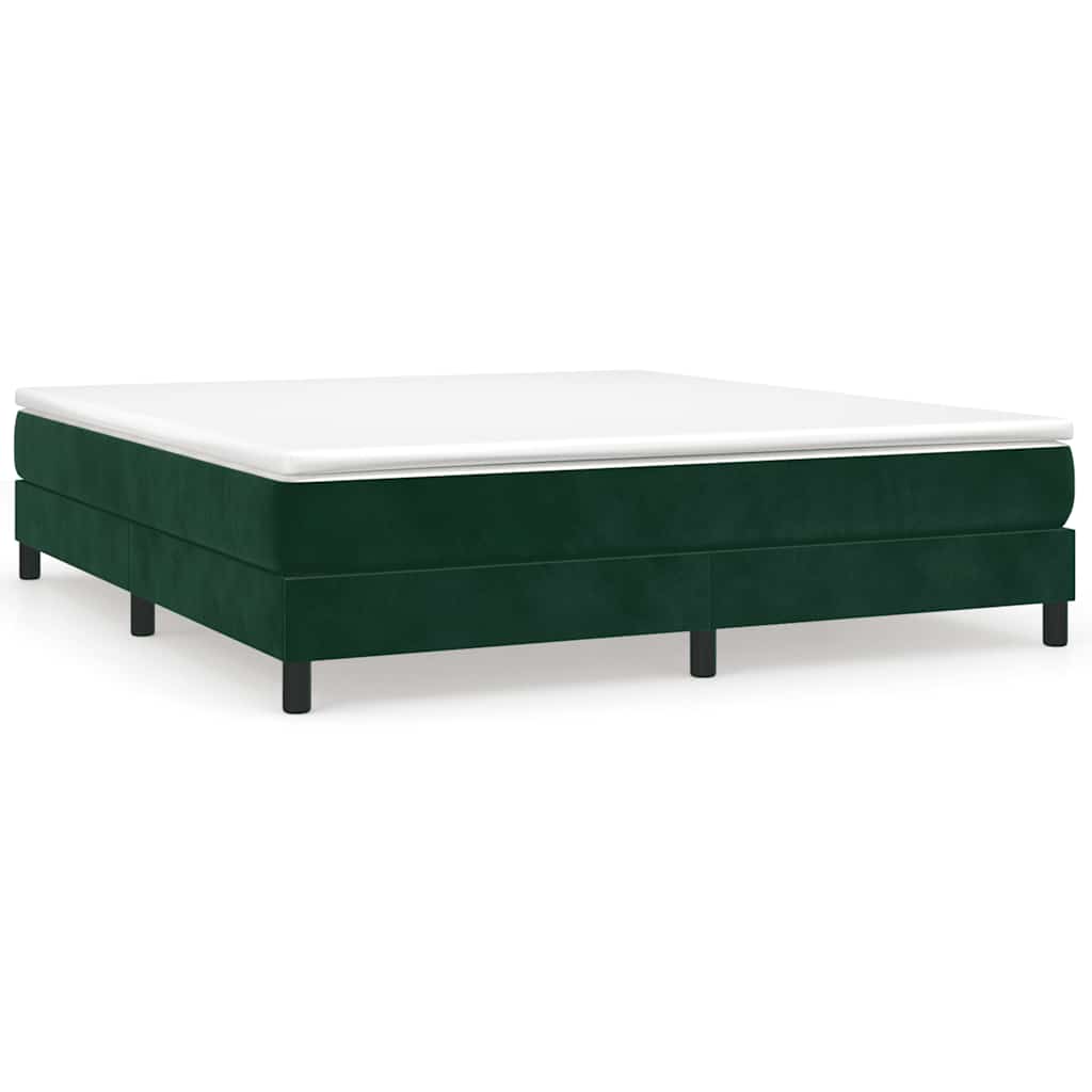 Box Spring Bed Frame Dark Green 160 x 200 cm Velvet