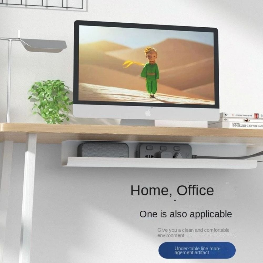 PVC Under Table Cable Organizer Space Saving Office Wire Organizer Holder  for Home Office