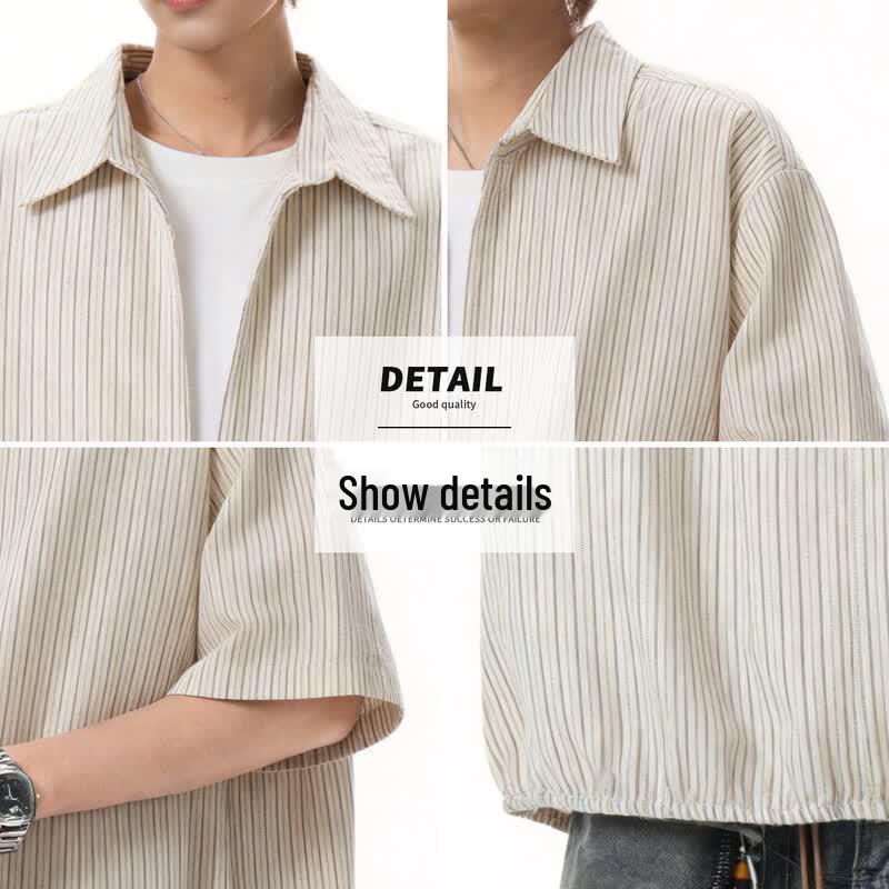 Baleno Men's S&K Faux Two-Piece Striped Casual Shirt