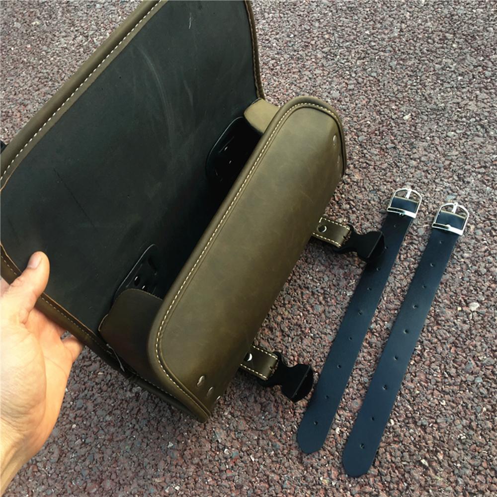 Universal Skull Black Brown Motorcycle Tool Bag Front Fork Handlebar Saddlebag Roll Barrel Racing Tail Barrel