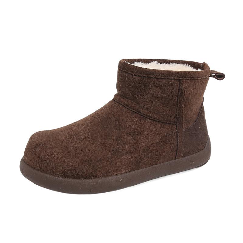 Birkenstock short boots women's 2025 new winter women's shoes fleece thickened snow boots women's shoes retro non-slip bread cotton shoes