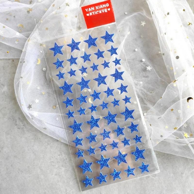 Gold Glitter Spark Heart Star Animal Cown DIY Stickers Self-adhesive New Year Gift for Kid Face Scrapbook Decora Bright Stickers