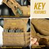 OneTigris Adjustable Tactical Vest 500D Nylon MOLLE Plate Carrier with Quick-Release Straps Breathable Military Gear for Men
