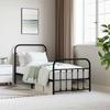 VidaXL Metal Bed Frame with Headboard-Footboard Black 90x190 Cm 352588