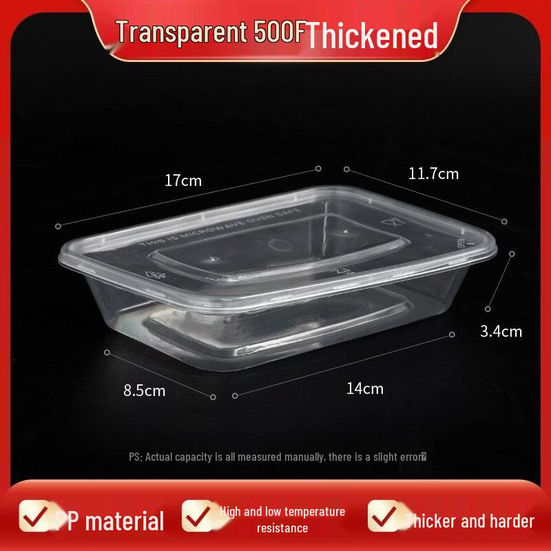 ZISIZ Disposable Rectangular Plastic Food Containers