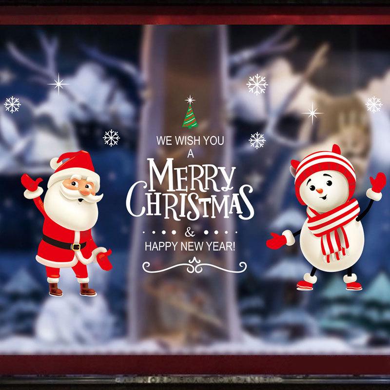 Autocolante Festive de Sărbători: Decor Static pentru Uși și Ferestre de Sticlă pentru Crăciun și Anul Nou