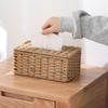 Large Capacity Imitation Rattan Tissue Case Handmade Desktop Napkin Dispenser  Table Decoration