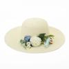 Bucket hat flat edge straw hat women's vacation visor flower top hat sun hat