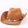 Popular European and American Classic Suede Western Cowboy Hat, Men's and Women's Fashion Big-brimmed Top Hat Shade