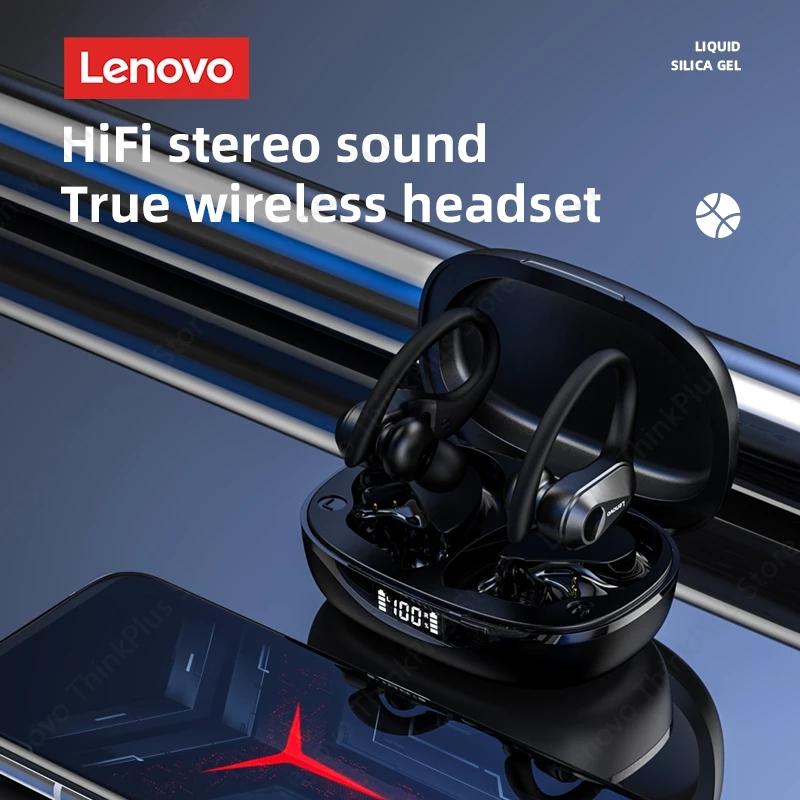 Lenovo LP75 Wireless Headphones TWS Bluetooth 5.3 Hifi Stereo Noise Reduction Earphones Gaming Sports Ear Hook with Mic Earbuds