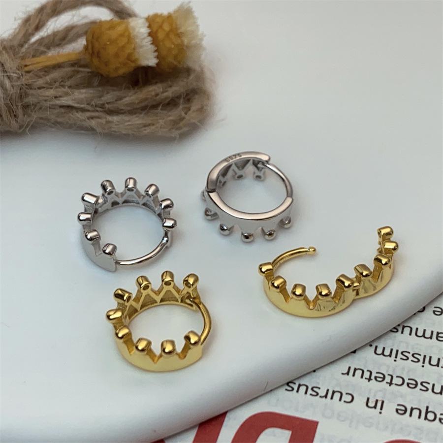 Crown Silver Cross-border s9254 Women's Gold-plated Hoop Earring