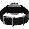 Timex Weekender 31 mm Damenuhr – silberfarbenes Gehäuse, weißes Zifferblatt, schwarzes Stoffarmband, Schwarz/Silberfarben/Weiß. , modern