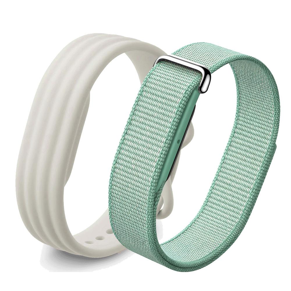 2 Stück Silikon+Nylon Armband für Google Fitbit Air Strap Verstellbares Ersatz-Armband für Fitbit Air Fitness-Tracker Armband