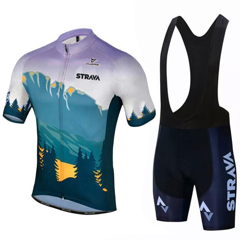 Short Sleeve Cycling Suit Men's and Women's Summer Quick-Drying Short Sleeve Suit Race Mountain Bike Cycling Suit