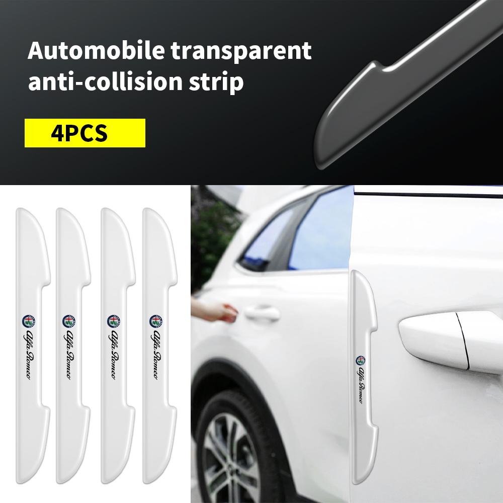 4pcs Car Bumper Anti-collision Strips Door Protector Sticker For Alfa Romeo 159 147 164 166 156 Stelvio Giulietta MiTo Tonale GT