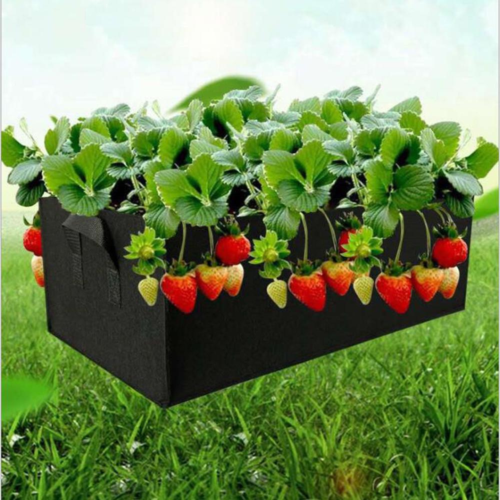Grow Bags Non-Woven Fabric Raised Garden Bed Rectangle Planting Container Grow Bags Fabric Planter Pot For Plants Nursery Pot