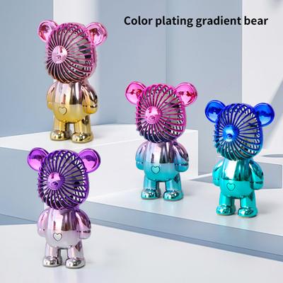 USB Fan Dilsiz Güçlü Rüzgar Şarj Edilebilir Karikatür Şiddetli Ayı Mini Elektrikli Masa El USB Fan Yurt için