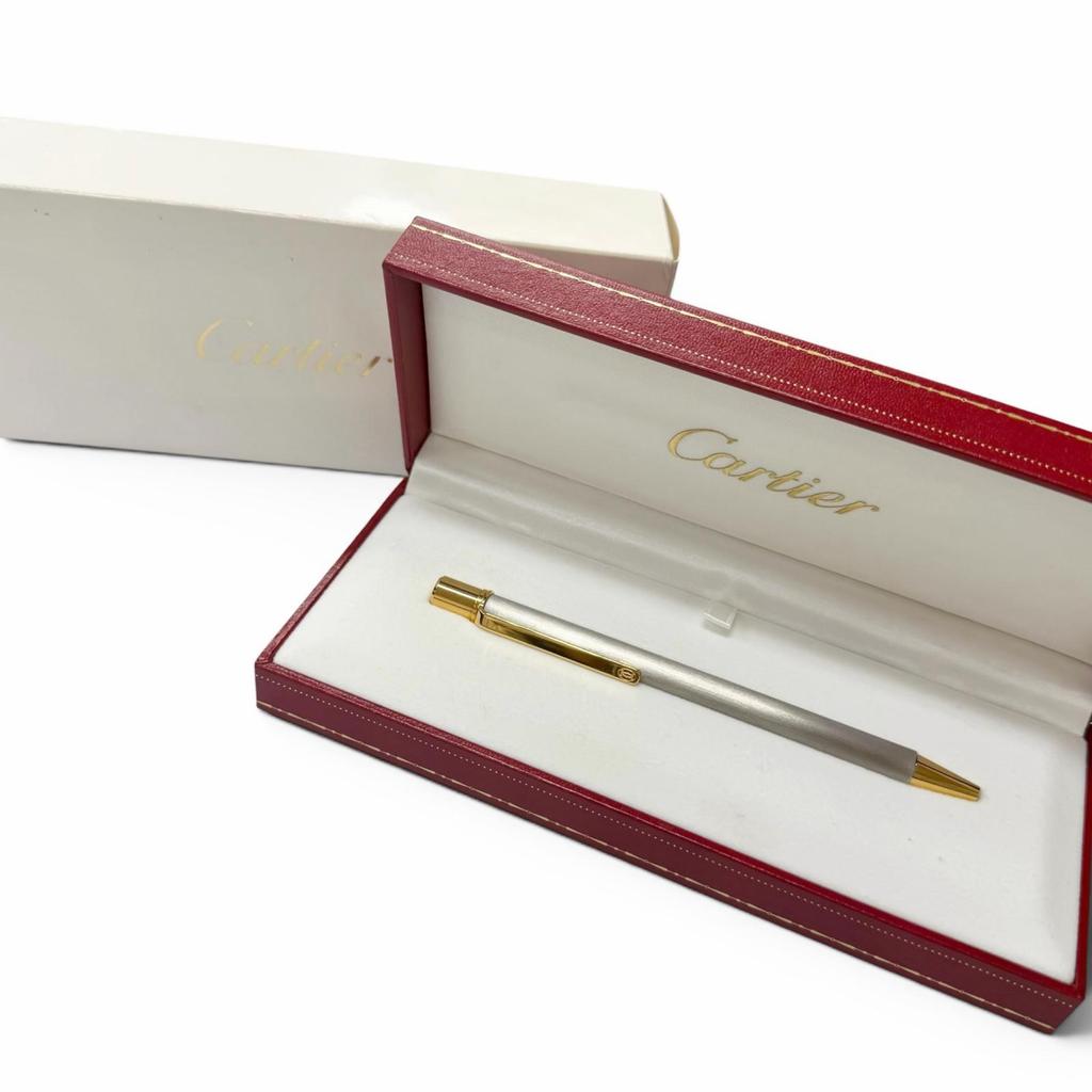 Excellent Cartier Ballpoint pen Must de Cartier Hairline Silver Used