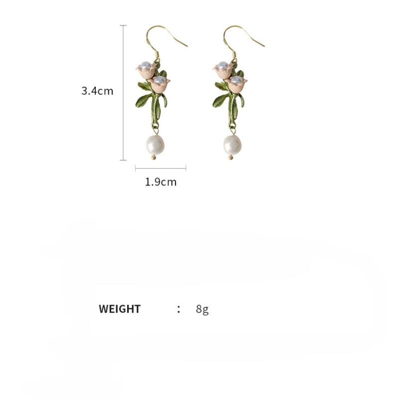 GemChic Damen Ohrringe Ohrstecker Nadel Glockenblume Blatt Ohrringe Süße Kleine Exquisite Ohrringe Geburtstags-Weihnachts-Schmuckgeschenk