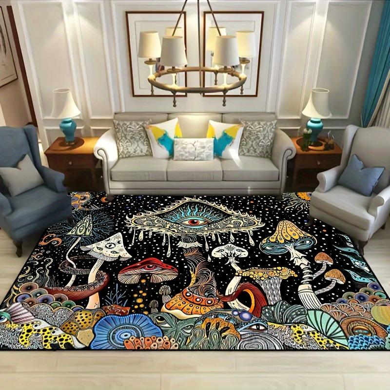 Magic Mushroom Pattern Carpet for Living Room Home Decor Anti-slip Rugs Bedroom Bedside Soft Rug Machine Washable Atmosphere Mat