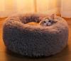 Round Warm Winter Pet Bed for Dogs & Cats - Non-Stick Hair Sleeping Nest for Small Pets