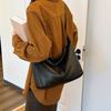 Square Leather Shoulder Bag Y2k Women Handbag Simple Boston Crossbody Bag  Work