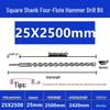 Extended Electric Hammer Drill Bit, Square & Round Shank, for Concrete Piercing - Available in 500mm to 2m Lengths