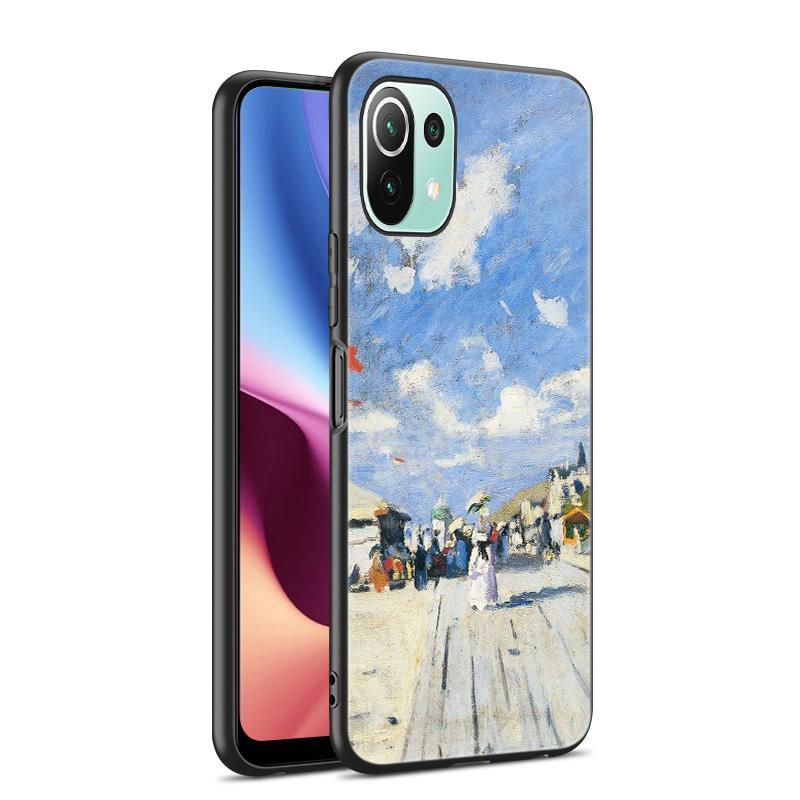 Etui na telefon Claude Monet dla Xiaomi Mi 11 Lite NE 11i 10T 11T Pro A2 A3 Lite POCO F3 M3 M4 C31 X3 Pro NFC GT Czarne etui